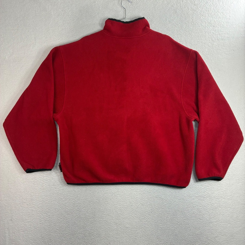 Woolrich University Georgia Fleece Pullover Men XL Red Polartec Quarter Snap Y2K - Picture 3 of 8